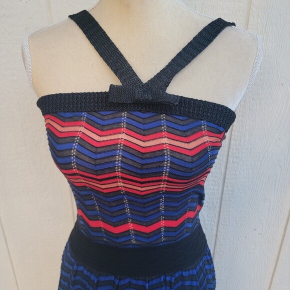 M missoni sleeveless multi colored chevron print dress wmns sz 38 - Picture 2 of 8